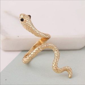 Gold Snake Ring Adjustable New Stainless
